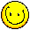 Pixelated yellow circular icons with varied facial expressions including smiles, sunglasses, skulls, and teeth, arranged in a on white background
