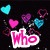 Animated pixel art with pink text and floating hearts on black background, text changes from "Who Do" to "I Pick?!" across frames.
