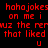 Red pixelated text on black background repeats 'hahajokes' and related phrases in a pattern with small 'u' symbols below