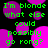 Green pixelated text on black background with purple circular shapes, repeating 'I'm blonde what else could possibly go rong?' in a pattern