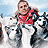 Animated sequence showing a person in red clothing riding horses with text overlays including 'PAUL WALKER', 'EIGHT BELOW', and 'NOW PLAYING' on blue backgrounds.