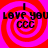 Four identical display red spiral patterns on pink backgrounds with black text reading "I LOVE YOU CCC" in each
