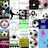 [Love Soccer] text in pink with black outline appears over a of soccer-themed icons including balls, players, and goalposts