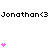 Pixelated text "Jonathan<3" repeats above three vertical of pink heart icons with varying counts per