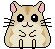 Two side-by-side pixel art hamster icons with subtle pose differences, displayed on a gray background.