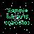 Green pixelated text on black background with white speckles, showing 'Sammie', '8& KIS', and '030810' in multiple , with a gray rectangle on the right