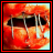 Animated sequence of a red mouth with teeth and dripping liquid, displaying text changes across frames.