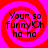 Four identical display red spiral patterns on pink backgrounds with black text reading 'Your so funny! Oh ha ha' in a pixelated font