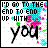 25 identical pixelated icons featuring the text 'I'D GO TO THE END TO END UP WITH YOU' with a pink and blue floral background, each icon displaying slight color variations in individual letters