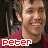 six pixelated images showing a person in a maroon shirt with red text labels and heart symbols, some frames displaying different text or hearts