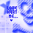 Pixelated blue text reads 'LOVE HURT ME...' with a small heart symbol below, set against a light blue and white pixelated background.