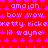 Red background with repeating pink text and star patterns, featuring phrases like 'amajah', 'bow wow', 'pretty kickass', and 'lil wayne' in pixelated font.