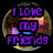 Six circular icons with metallic borders display text or symbols in purple and blue hues against a dark background.