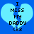 Light blue heart-shaped icon with black text reading "I MISS MY DADDY <33" on a solid blue background.