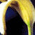 A 4-frame animated contact sheet showing a yellow banana-shaped object with curved segments against a blue background, displaying sequential motion from left to right and top to bottom.