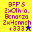 Pixelated text and star symbols on colored backgrounds with animation changes between frames.