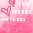 A pink and white pixelated image with repeated heart symbols, text reading "LOVE HAS MADE FOR ME AND", and color variations