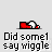 Pixel art animation of a red-shirted figure performing a sequence of movements including lying down, sitting up, waving, and raising arms, with repeated text below each frame.