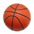 A pixelated basketball with orange and brown tones, dark lines forming panels, centered on a white background.