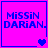 Pixelated text "Missin DARIAN." on bright pink background with blue border and heart symbols changing across frames.