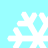 Four white snowflake icons arranged in a on a light blue background, each with distinct branching patterns