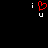 Static pixel art displays 'i' and 'u' characters flanking a red heart symbol on black background.