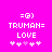 Pixelated icon with bright pink background, white text, and animated pink hearts.