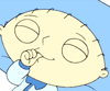 Animated cartoon character with large round eyes, light skin, and blue clothing, shown in a sequence of facial expressions against a light blue background.