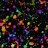A collage of three distinct visual elements: a black background with colorful pixelated dots, a 'Live Your Life Crazy' text graphic, and a person's legs in striped socks and sneakers.