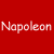 Red background with white text 'Napoleon' and a heart-shaped grayscale portrait of a person's face.