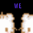Animated icon with white fluffy creature and purple text reading "WE LOVE YOU!!!!" against black background.