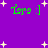 Purple background with white stars and green text 'Tara :]' repeated in two , each containing two identical instances of the text