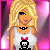 Pixel art contact sheet showing two frames of a skater-themed animated icon with pink background and "Just Skate" text.