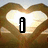 A heart-shaped arrangement of brown hands forms a backdrop for text that changes across frames, displaying "i", "love", and "jerome" in bold black-outlined white letters.