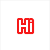 Six pixelated 'Hi' icons arranged in a , each with distinct solid colors on a white background