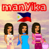 pixel art icons featuring three women with changing poses, a Philippine flag, and text reading 'manYika' and 'diwata's doll collection'