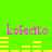 Bright green background with pink text 'kafecto' repeated in two , yellow horizontal bars forming bar graphs below each