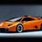 Animated orange sports car on gray background with white road stripe, showing motion blur across frames.