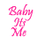 A 50x50 pixel animated buddy icon featuring pink text on the left and a person in a white shirt on the right, with visible animation frames showing slight facial expression changes.