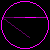A circular icon with a black background and pink border displays evolving purple line segments forming geometric shapes