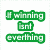 Green pixelated text blocks on white background with grayscale image of person wearing hat and glasses below.