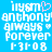 Pixelated blue background with white text reading 'iilym anthony always forever 1-31-08' and a pink heart symbol above the first line.