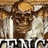 Pixelated image of a character with brown hair and white clothing holding a sword, next to orange text reading "Avenged Sevenfold rocks" on black background.