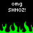 Pixelated green flames rise beneath white text reading 'omg SHNOZ!' on a black background.