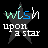 Four animated frames of a star-shaped icon with text "upon a star" and changing colored letters in "WLSM" above it, displayed on black background.