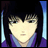 Pixelated anime-style character with dark hair and purple clothing against a black background with blue vertical accents, next to stylized text reading "AnimeIM" and "com".
