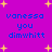 Purple background with yellow stars and blue text reading "vanessa you dimwhitt" in four identical quadrants.