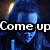 Animated sequence showing a person with long dark hair in blue-toned lighting, text overlays reading "Come up and try my new" then adding "PARTS".
