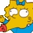 Yellow cartoon character with large white eyes, blue bow, and blue clothing holding red rose, static pixel art style