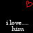 Red pixelated heart symbol above two identical white text phrases on black background.